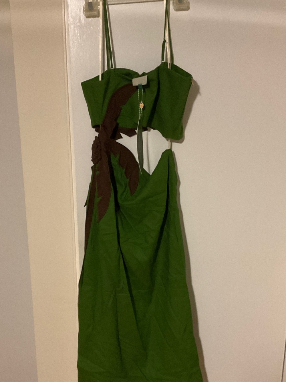 FARM Rio Green 3d Palm Tree Cut-Out Midi Dress - Picture 6 of 7